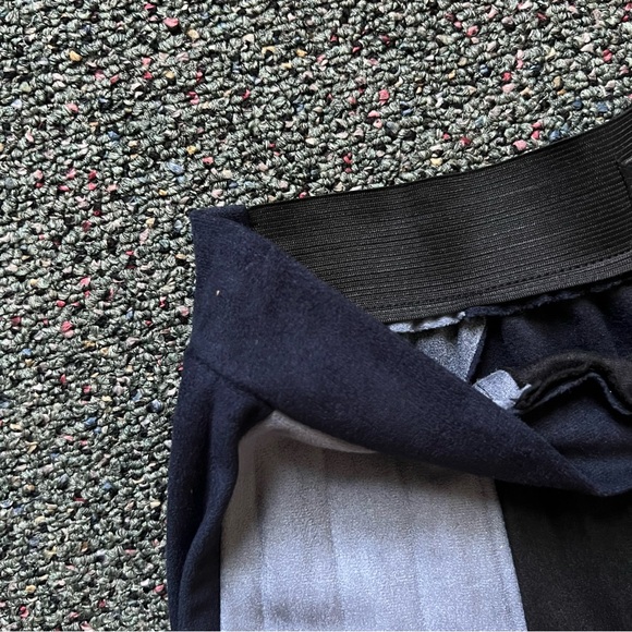 ZARA Blue & Black Color-block Small Pleated Stretch Knee-Length Midi Skirt Sz XS - Picture 10 of 16